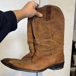 Vintage men’s western boots real leather